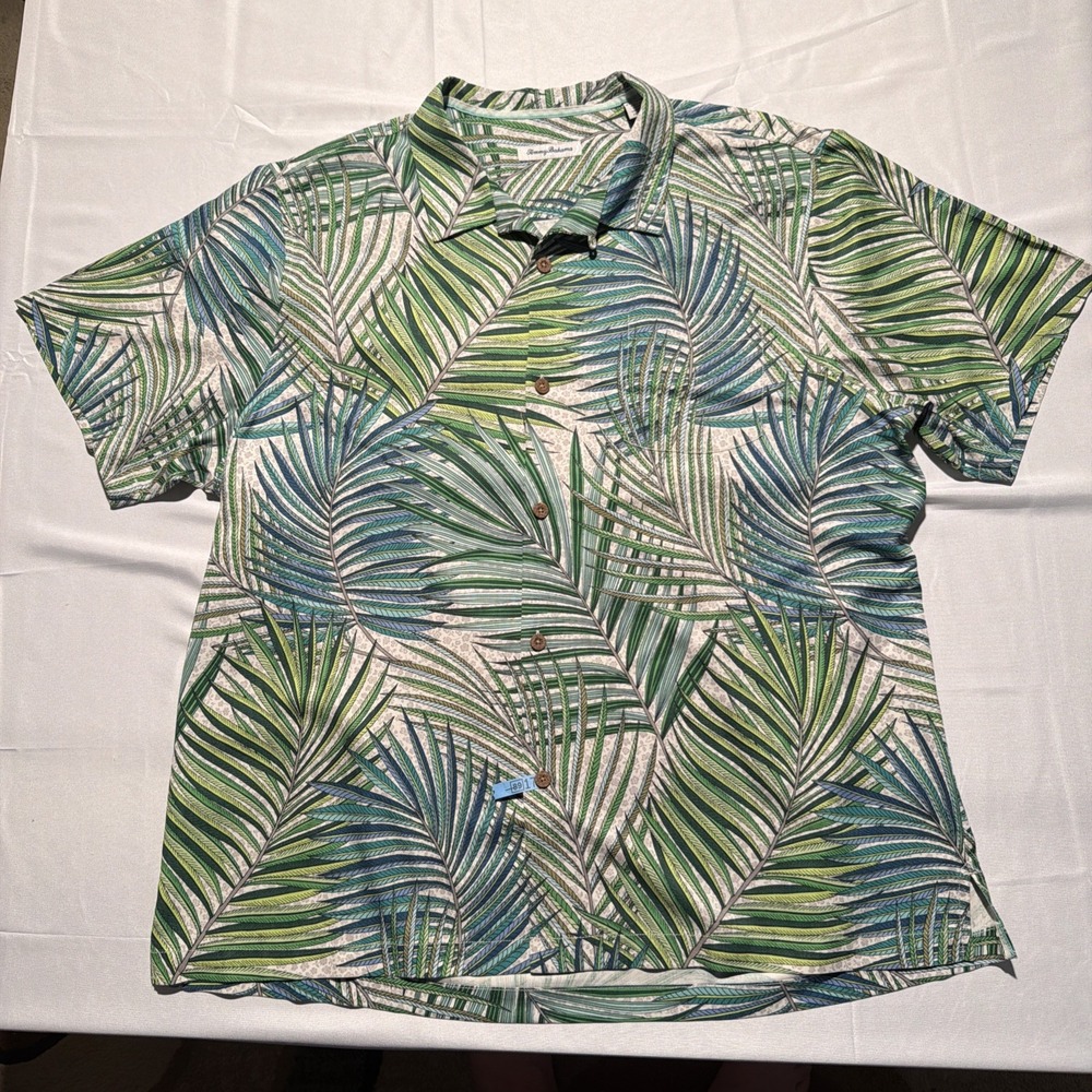 Tommy Bahama Shirt Mens‎ XXL Silk Blend Floral Camp Hawaiian